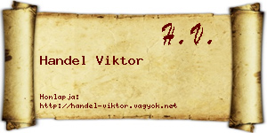 Handel Viktor névjegykártya